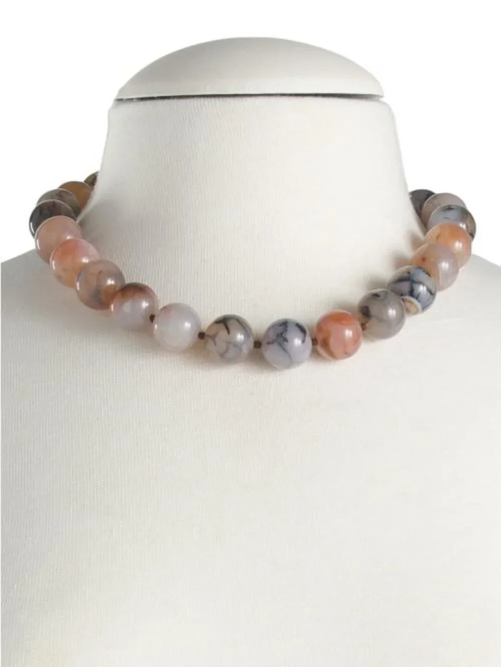 SHIVAM Made In India Brass Agate Beaded Necklace